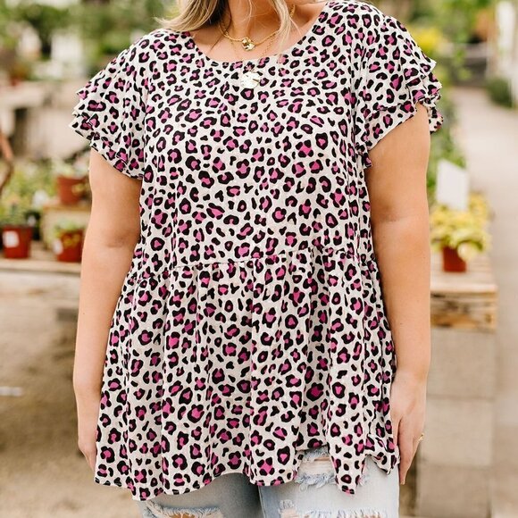 Andree Tops - Andree by Unit - Think Pink Spotted Blouse - NWOT